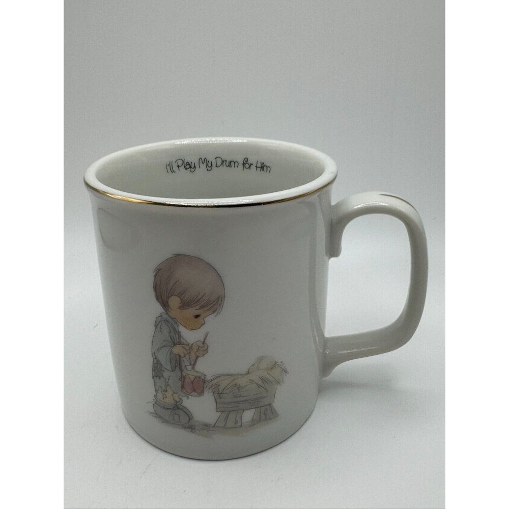 Precious Moments Mug I'll play my drum for you 1980 Japan Drummer Boy Nativity